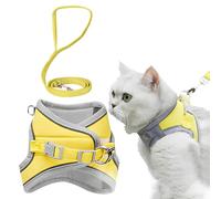 EcoGleam Juego de arnés y correa para gatos, chaleco ajustable para gatitos, arnés con tira reflectante, tipo antibrotes, para mascotas al aire libre, soporte de pecho para gatos