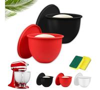 EcoGleam Juego de cuencos de silicona, accesorios para batidora Mixaid, insertos de silicona para batidora KitchenAid 5 Qt con cabezal inclinable, tazones de repuesto antiadherentes, fáciles de