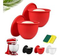 EcoGleam Juego de cuencos de silicona, accesorios para batidora Mixaid, insertos de silicona para batidora KitchenAid 5 Qt con cabezal inclinable, tazones de repuesto antiadherentes, fáciles de