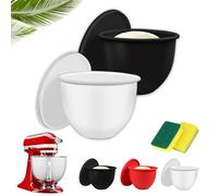 EcoGleam Juego de cuencos de silicona, accesorios para batidora Mixaid, insertos de silicona para batidora KitchenAid 5 Qt con cabezal inclinable, tazones de repuesto antiadherentes, fáciles de