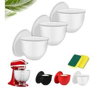 EcoGleam Juego de cuencos de silicona, accesorios para batidora Mixaid, insertos de silicona para batidora KitchenAid 5 Qt con cabezal inclinable, tazones de repuesto antiadherentes, fáciles de