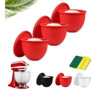 EcoGleam Juego de cuencos de silicona, accesorios para batidora Mixaid, insertos de silicona para batidora KitchenAid 5 Qt con cabezal inclinable, tazones de repuesto antiadherentes, fáciles de