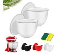 EcoGleam Juego de cuencos de silicona, accesorios para batidora Mixaid, insertos de silicona para batidora KitchenAid 5 Qt con cabezal inclinable, tazones de repuesto antiadherentes, fáciles de
