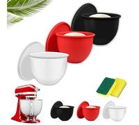 EcoGleam Juego de cuencos de silicona, accesorios para batidora Mixaid, insertos de silicona para batidora KitchenAid 5 Qt con cabezal inclinable, tazones de repuesto antiadherentes, fáciles de