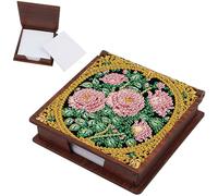 EcoGleam Juego de pintura de diamante de rosas de madera, caja de 160 papeles para escritorio