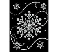 EcoGleam Kit de manualidades con marco de cuentas de copo de nieve de 30 x 39,9 cm para decoración del hogar