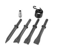 EcoGleam Martillo neumático de 150 mm con 4 cinceles, herramienta de pala de aire con muelle y conexión, cincel neumático para trabajos de coche y metal, calidad industrial resistente