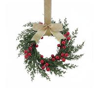 EcoGleam Mini corona de Navidad con lazo para decoración navideña de granja (tela de yute)