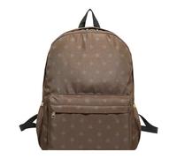 EcoGleam Mochila con estampado de estrellas y bolsillo, bolso bandolera de gran capacidad, mochila casual de color sólido, mochila de compras y citas, café, 12.01 x 4.72 x 15.75Zoll, Informal