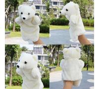 EcoGleam Oso polar marioneta de mano peluche oso blanco juguete para niños | Linda figura de oso suave, 25 cm, juguete para contar historias para niños, niños y niñas