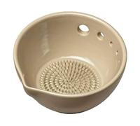 EcoGleam Rallador y pelador de ajos 2 en 1, cuenco para quitar hojas vegetales, herramienta de cocina (beige)