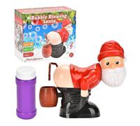 EcoGleam Soplador de burbujas de Papá Noel con música y luz, divertido soplador de burbujas de Navidad, regalo (rojo)