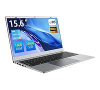 ECOHERO Ordenador portátil, 39.6 cm FHD IPS | Pentium 6500Y | 16GB RAM | 256GB SSD | WiFi 5, BT5.0 | Obturador de privacidad - para oficina, medios, uso doméstico, plateado