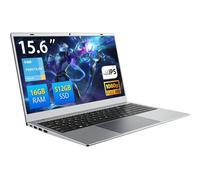 ECOHERO Ordenador portátil, 39.6 cm FHD IPS | Pentium 6500Y | 16GB RAM | SSD de 512GB | WiFi 5, BT5.0 | Obturador de privacidad - para oficina, medios, uso doméstico, plateado