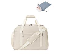 ECOHUB 27L Bolsa de Viaje, Bolsa Deporte Mujer con Bolsa para Zapatos, Equipaje de Mano con Compartimento para Portátil de 14'', Resistente Al Agua Bolsa Gimnasio con Bolsillo Mojado (Beige)