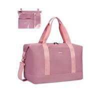 ECOHUB 30L Bolsa de Viaje Mujer, 45x36x20 Equipaje de Mano Avion, Bolsa Gimnasio Mujer con Bolsillo Húmedo Extraíble, Plegable Bolso Maternidad Hospital, Patente Pendiente (Rosa)