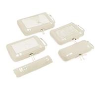 ECOHUB 5 Sets Compresión Organizador Maleta Packing Cubes For Travel Essentials Bolsas Organizadoras Ropa Viaje Avion Viajes Accesorios(Beige)