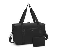 ECOHUB Bolsa de Viaje 40x30x20, Softshell Ultraligero Equipaje de Mano para Avión, Plegable y Antidesgarro con Neceser, Compatible Ryanair Vueling Wizzair, 24L, Negro