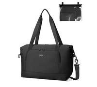 ECOHUB Bolsa de Viaje 40x30x20, Tamaño Aprobado para Ryanair Vueling Wizzair, Equipaje de Mano Impermeable, Mujer Bolsos Plegable con Húmedo Extraíble, Bolsa Maternidad Hospital 24L (Negro)