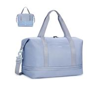 ECOHUB Bolsa Viaje 40x30x20 Expansible, para Ryanair Vueling Wizzair, Equipaje de Mano Impermeable, Húmedo Extraíble, Bolsos Maternidad Hospital, Bolsa Deporte Mujer, Patente Pendiente (Gris)