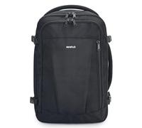 ECOHUB Mochila de Viaje Cabina Avion 40x20x25 Ryanair Con 13 Compartimentos Para Mujer y Hombre, Maleta Debajo del Asiento, Equipaje de Mano 40x30x20 20L, Recicladas, Patentado, Negro