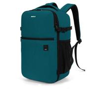 ECOHUB Mochila Viaje Cabina Avion 40x20x25,Equipaje de Mano Reciclado de Ryanair con bolsillo Antirrobo,Mochila Cabina por Mujer Hombre, 20L-Turquesa Azul