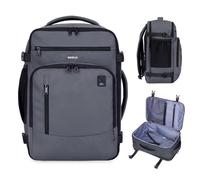 ECOHUB Ryanair Mochila Viaje Cabina Avion 40x20x25 Maletas de Viaje Cabina Bolsa de Viaje Bolso del Ordenador Portátil Maleta de Mano Under Seat Eco PET Mochila para Equipaje de Mano 20L, Gris