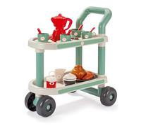 Ecoiffier 100por ciento Chef Carrito Desayuno con Accesorios, Juego de imitación con Bandeja, café y bollería, Set de 22 Piezas para pequeños Cocineros Desde 18 Meses (7600001611)