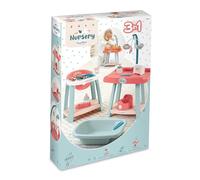 Ecoiffier 1838 Nursery 3 en 1 - Enfermería (18 Meses) | Juego de imitación - Muñeca - Silla alta para cambiar de bañera - Origen Francia - Regalo para niña de 2 años