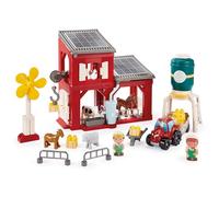 Ecoiffier Abrick Granja ecológica, Juego de construcción con Animales, Tractor, silo y Accesorios, con Paneles solares y aerogenerador, Juguete Educativo Desde 18 Meses (7900002979)