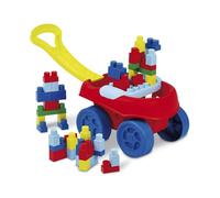 Ecoiffier- Carrito de Empuje para construcción, 40 Piezas, 1 Placa de Juegos, Fabricado en Francia, 98879
