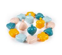 Ecoiffier - Chain of pieces with pastel shapes and textures, fine motor skills,