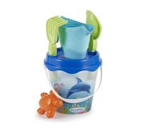 Ecoiffier - Cubo de Playa Delfines con Pala, Rastrillo, Regadera y Molde para la Arena, 851