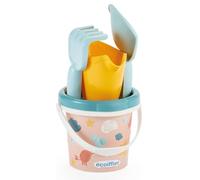 Ecoiffier- Cubo de Playa Pacific- 12cm, con Regadera, Tamiz, Pala y Rastrillo, Adecuado a Partir de 12 Meses (7600000306)