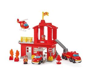 Ecoiffier Juguetes 2980 - Parque de Bomberos - Abrick - Juego de Construcción para Niños - A Partir de 18 Meses - Origen Francia Garantizado
