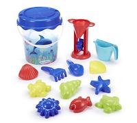 Ecoiffier-Jugetes 513 - Cubo Recortado Transparente de 21 cm con decoración delfín - Juego de Playa para niños - a Partir de 18 Meses - Origen Francia, Color, Grande