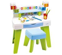 Ecoiffier Maxi Abrick Mi Primer Escritorio con Taburete, Incluye Plantillas y portalápices, Medidas: 43x20x48, Adecuado para niños a Partir de 1 año (7851), Multicolor