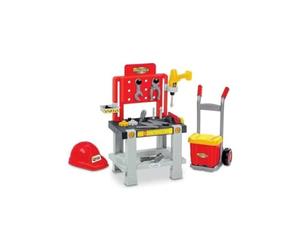 Ecoiffier Pack Mecanico con Banco y Carretilla y Casco A Partir de 18 Meses -Fabricado en Francia (7600002389)