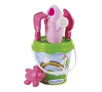 Ecoiffier- Set Cubo Playa Completo 17 cm Unicornio, Multicolor (687), ECO687