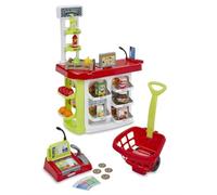 Ecoiffier- Supermercado 3-en-1 de Juguete 100% Chef con Cesta, 31 Accesorios para la Compra (7600001691)