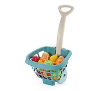 Ecoiffier Trolley Vert Azur-Carrito de la Compra de Juguete con 15 Piezas, A Partir de 18 Meses (7600001217)