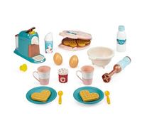Ecoiffier Vert Azur Set 3 en 1 Hora de la merienda con 15 Accesorios, Juego de Cocina sostenible con gofrera, batidora y cafetera, Fabricado en Francia Desde 18 Meses (7600001677)