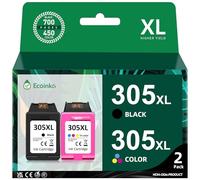 ECOINKO 305 XL Remanufacturado - 1200 Páginas, Cartucho de Tinta Compatible con HP 305 XL para Cartuchos HP 305 HP DeskJet 2720e 2700 2710 2722e Plus 4100 Envy Pro 6000 6420e Envy 6022e 6020e, 2 Pack