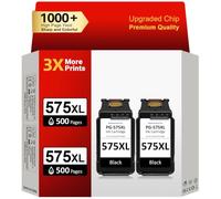 ECOINKO Cartuchos PG-575 XL -Imprima 1000+ Páginas, Reemplazo para Tinta Canon 575 XL Originales, 575XL para Canon Pixma TS3500 TS3550i TS3551i TS3750i TS3751i TR4700 TR4750i TR4751i TR4755i (2-Negro)