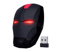 ECOiNVA Ratón inalámbrico Iron Man Mouse 2.4G Óptico para computadora portátil de escritorio PC Mac (negro)