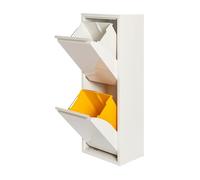 Ecolimpia - Mueble de Reciclaje Metálico EcoRecycling, Cubo de Basura para Cocina con Contenedores Interiores Extraíbles, Varias Medidas y Colores, Fabricado en Europa (Blanco, 2 Cubos)