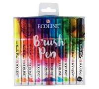 Ecoline Brush Pen Set de 10 Rotuladores de Acuarela Líquida - Colores Básicos | Rotuladores Mezclables para Rotulación a Mano, Dibujo y Manualidades
