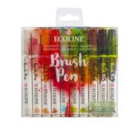 Ecoline Brush Pen Set de 10 Rotuladores de Acuarela Líquida - Tonos Arquitect | Rotuladores Mezclables para Rotulación a Mano, Dibujo y Manualidades