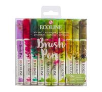 Ecoline Brush Pen Set de 10 Rotuladores de Acuarela Líquida - Tonos Botánicos | Rotuladores Mezclables para Rotulación a Mano, Dibujo y Manualidades
