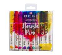 Ecoline Brush Pen Set de 10 Rotuladores de Acuarela Líquida - Tonos Handlettering | Rotuladores Mezclables para Rotulación a Mano, Dibujo y Manualidades